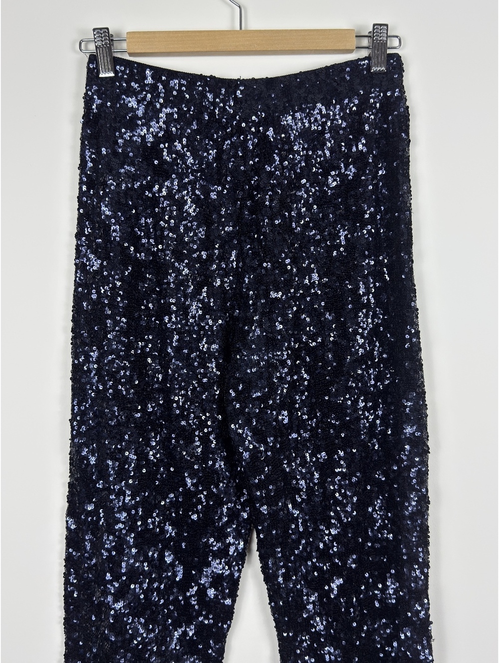 Donna Karan New York Vintage 100% Silk Sequin Pants Navy Blue Size S Evening - Picture 8 of 9